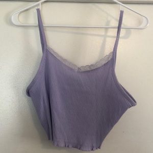 Lavender lace crop top